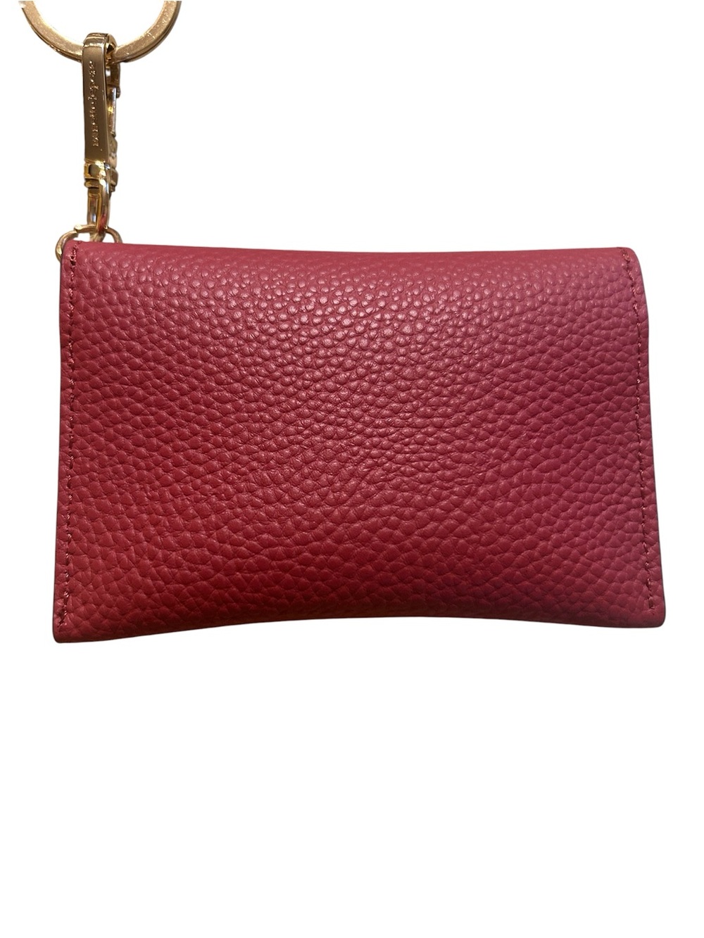 Nanette Lepore Red Pebbled Faux Leather Card Pouch with Keychain & Charms - Picture 3 of 8